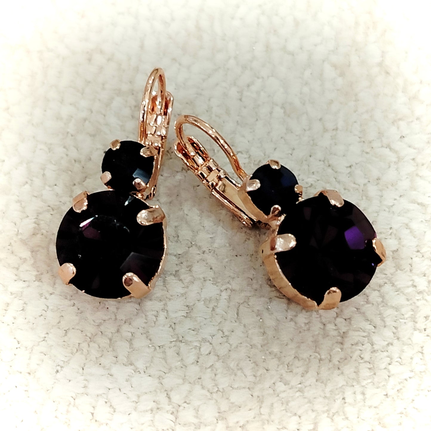 Orecchini Mariana - Golden rose - Dark violet