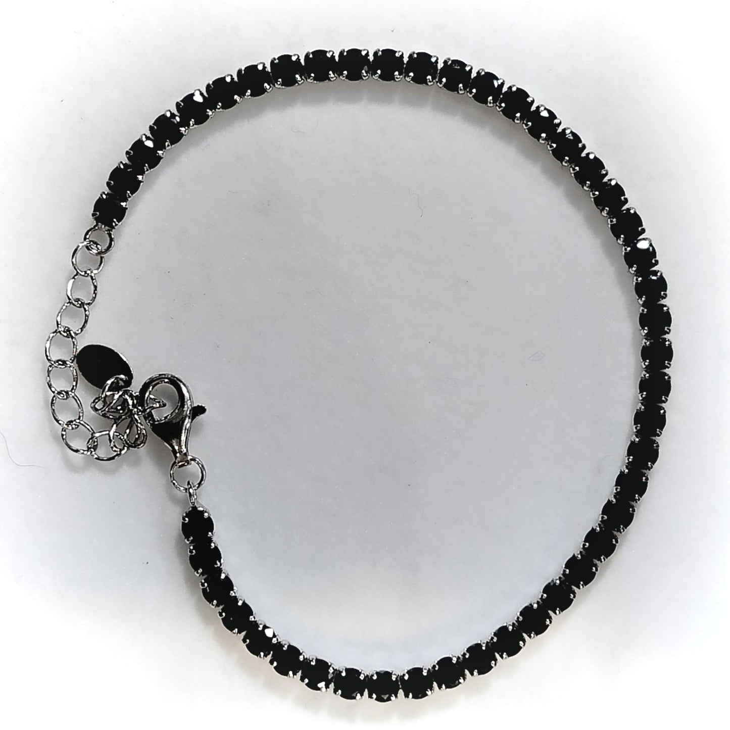 Bracciale tennis in argento 925, nero