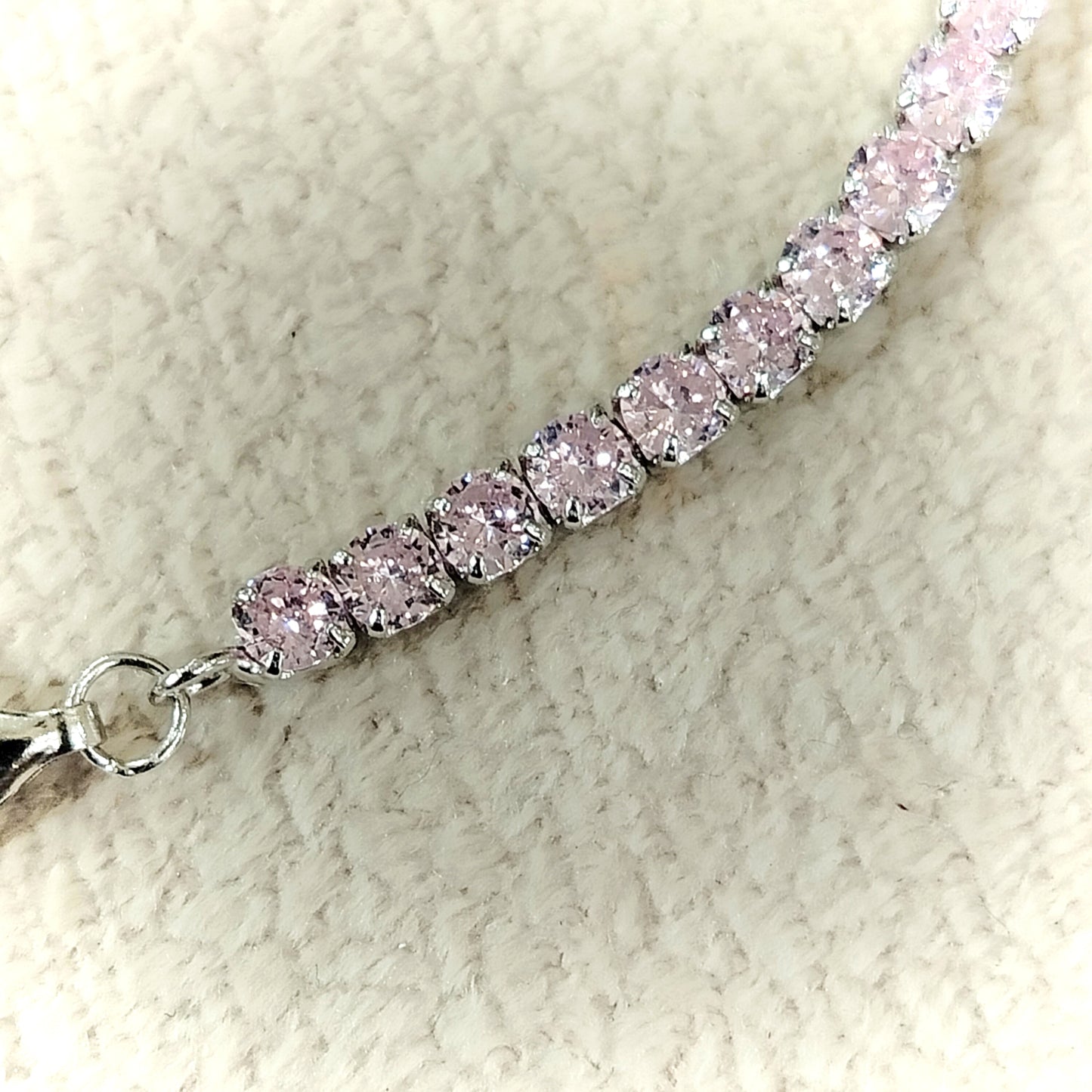 Bracciale tennis in argento 925, rosa