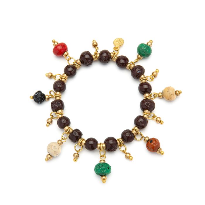 Bracciale Vestopazzo marrone o rosso con pendenti
