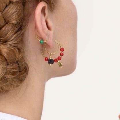 Orecchini Vestopazzo Set 3 cerchio con pendenti color