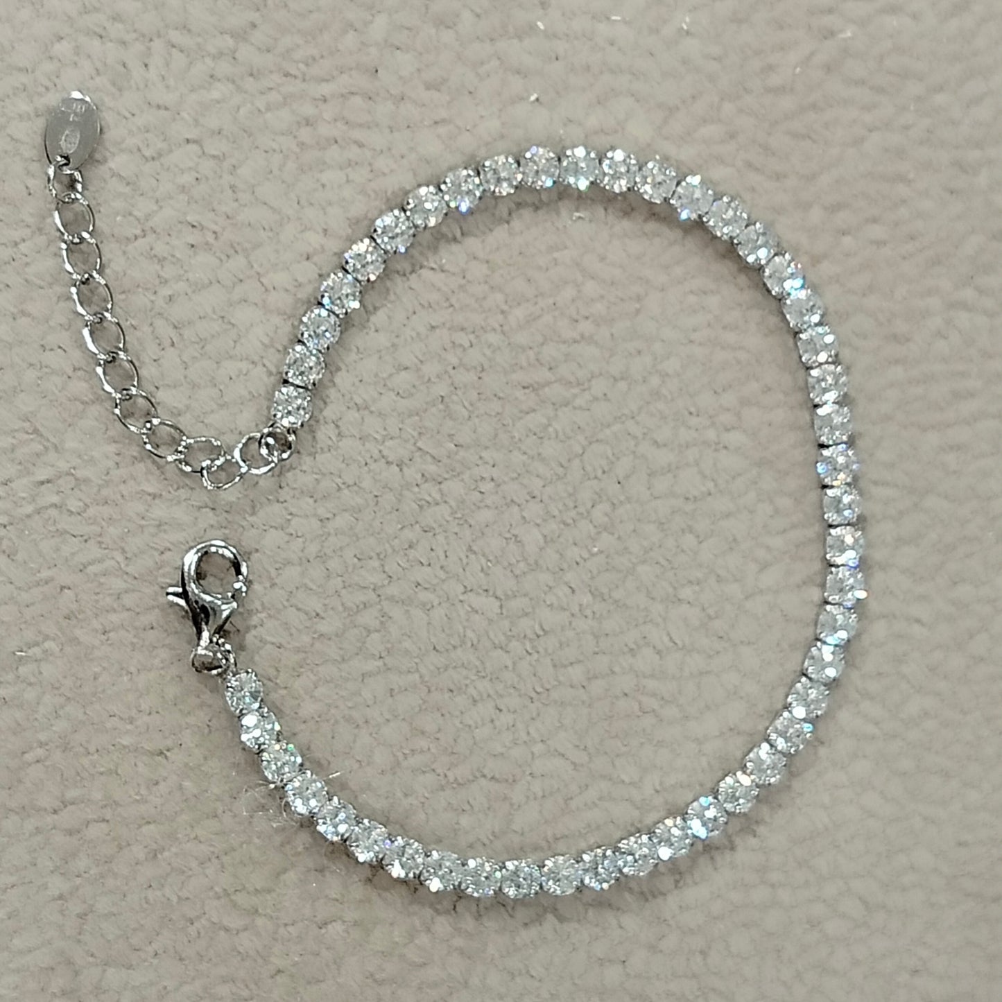 Bracciale tennis in argento 925, cristallo