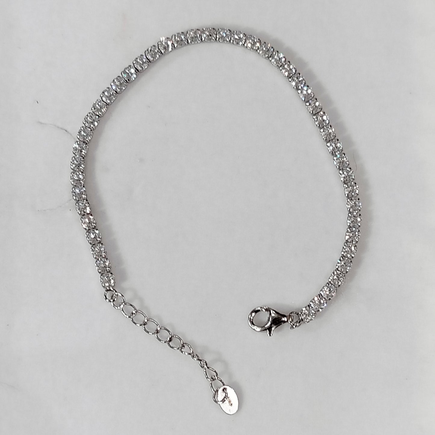 Bracciale tennis in argento 925, cristallo