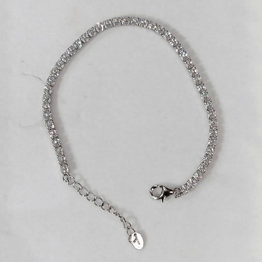 Bracciale tennis in argento 925, cristallo