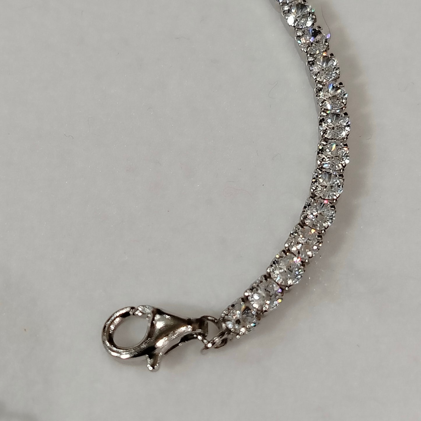 Bracciale tennis in argento 925, cristallo
