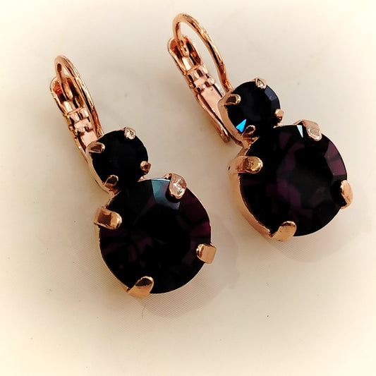 Orecchini Mariana - Golden rose - Dark violet