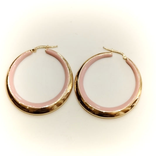Orecchini Argento 925 smaltati a mano placcati oro - rose