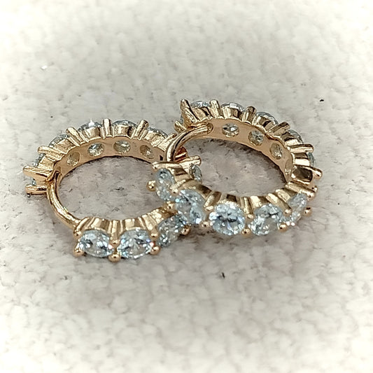 Orecchini Argento 925 placcato oro e cristalli