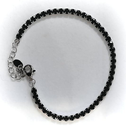 Bracciale tennis in argento 925, nero