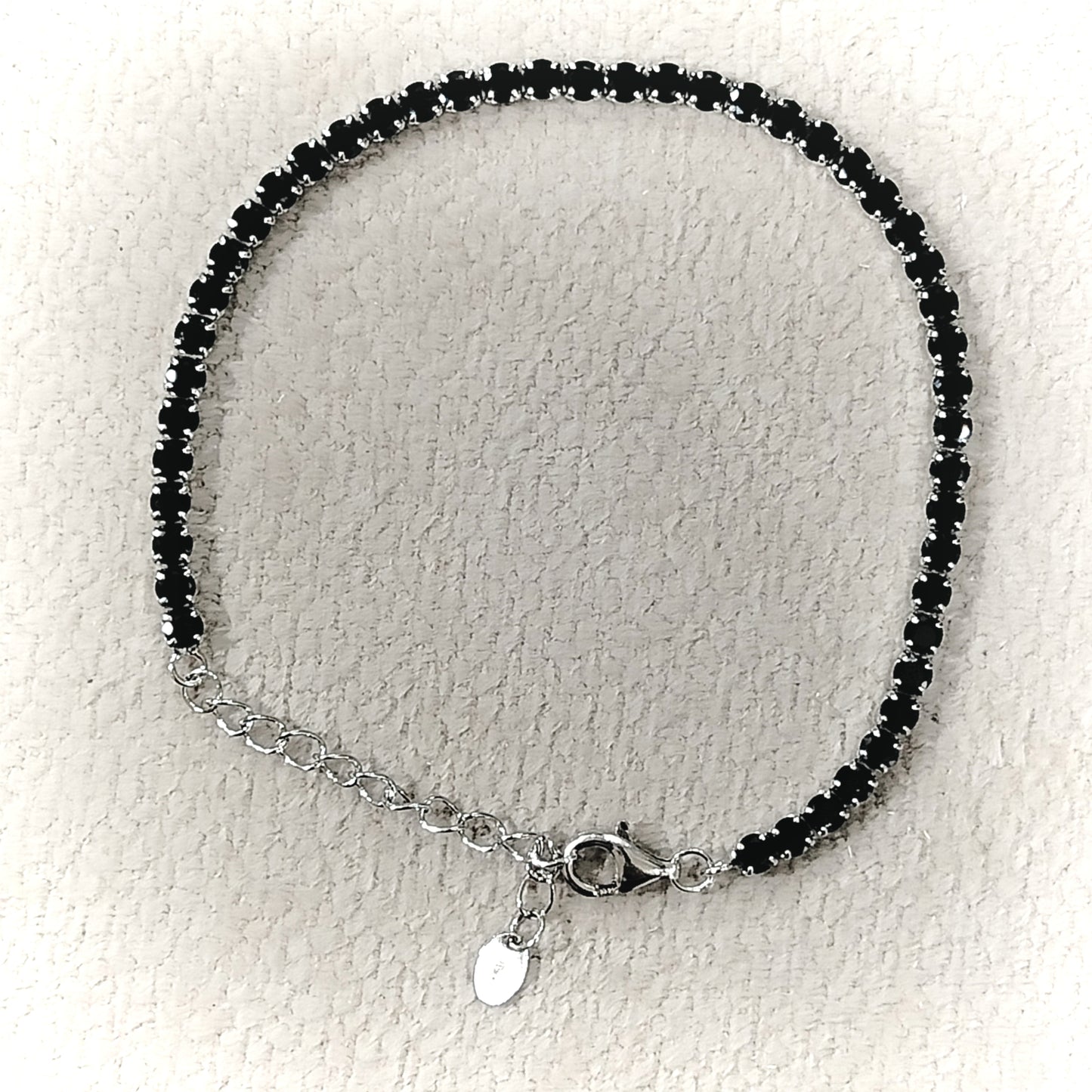 Bracciale tennis in argento 925, nero