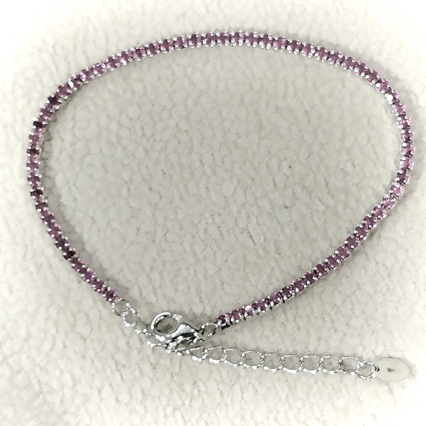 Bracciale tennis in argento 925, fucsia