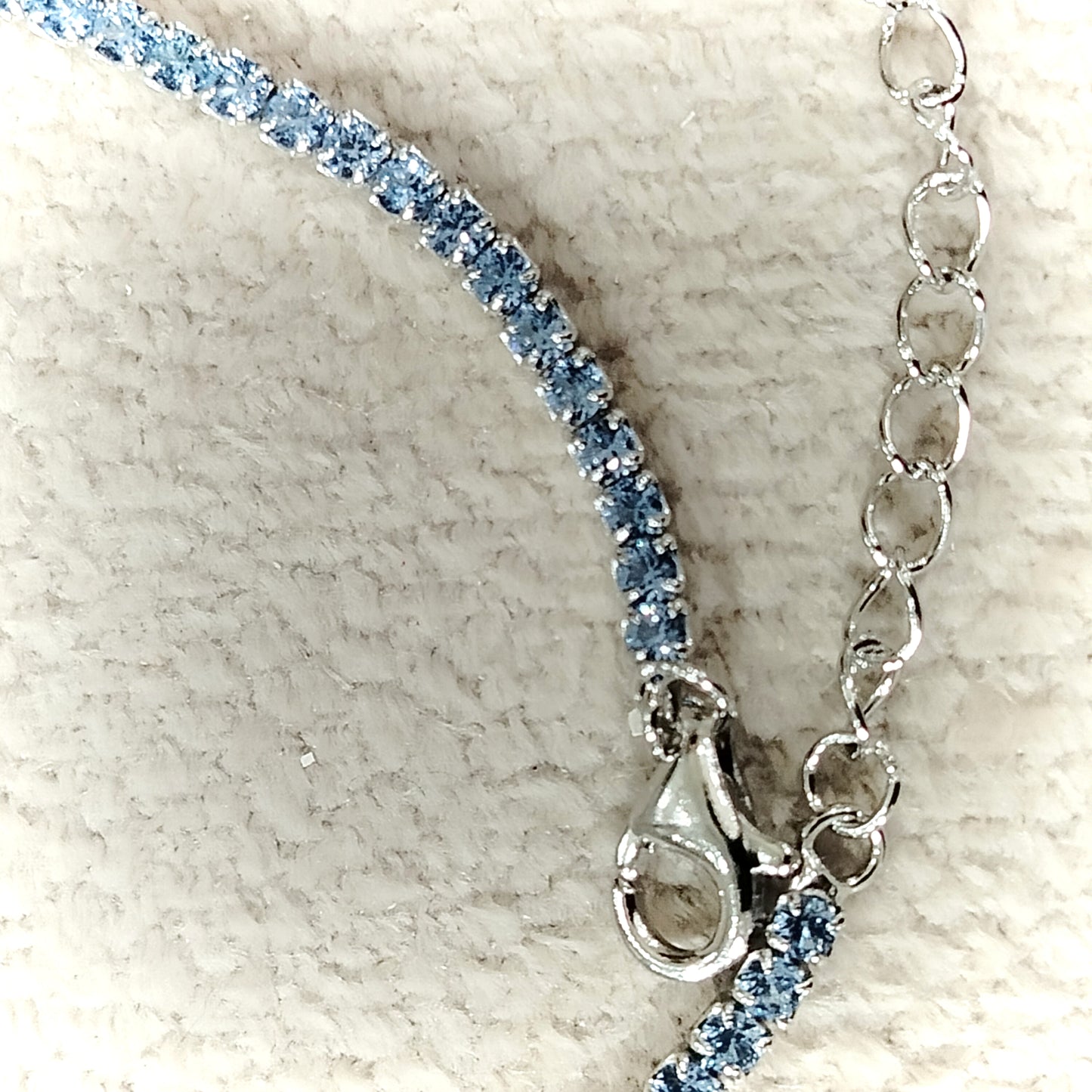 Bracciale tennis in argento 925, azzurro