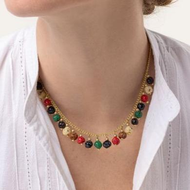 Collana Vestopazzo con pendenti multicolor