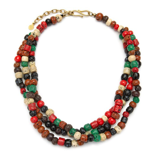 Collana Vestopazzo 3 fili multicolor
