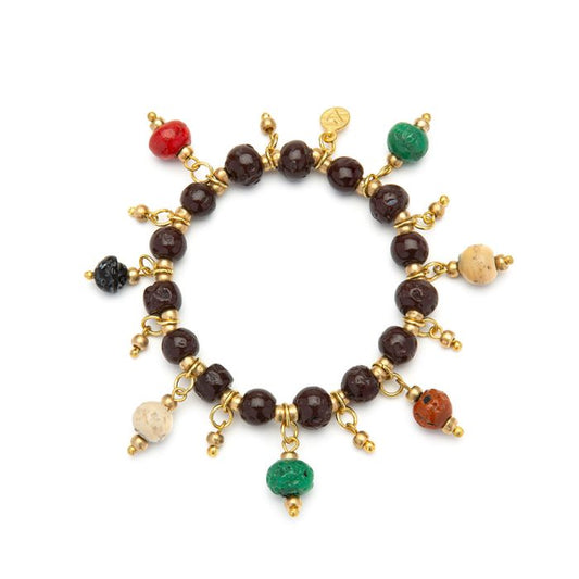 Bracciale Vestopazzo marrone o rosso con pendenti