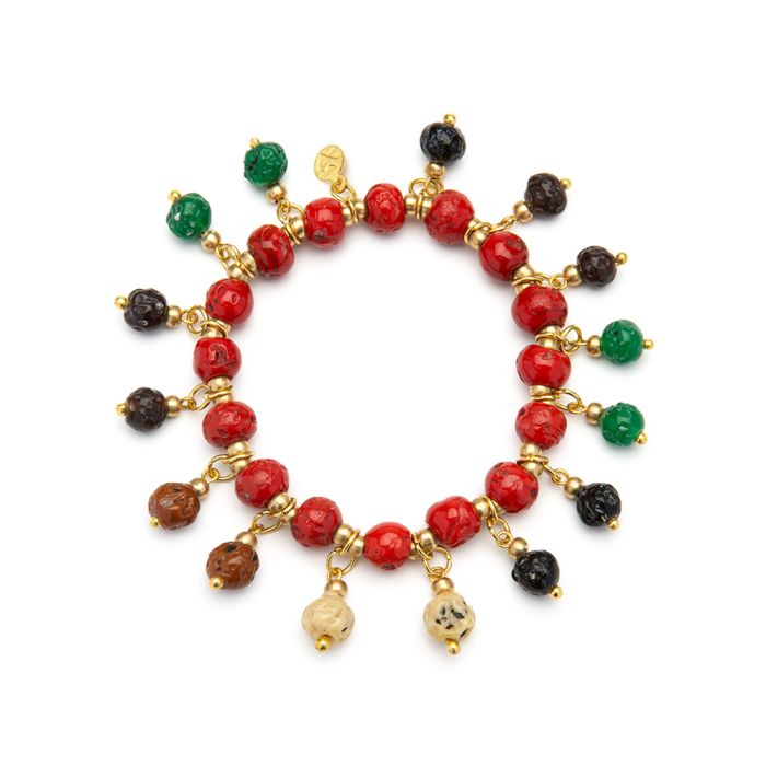 Bracciale Vestopazzo marrone o rosso con pendenti