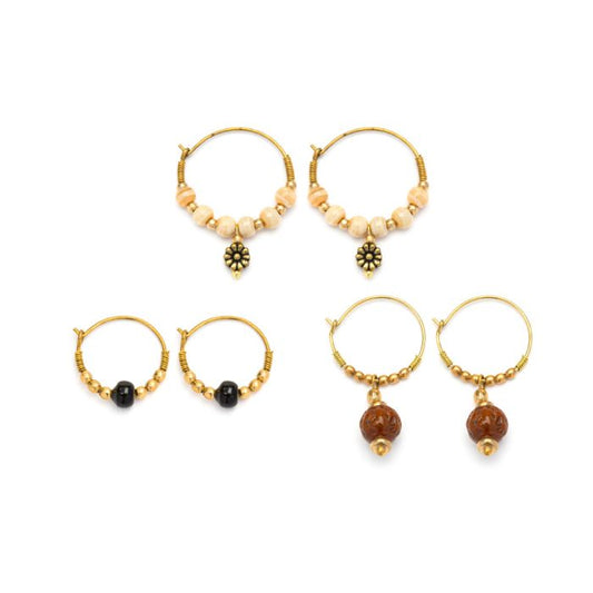 Orecchini Vestopazzo Set 3 cerchio con pendenti